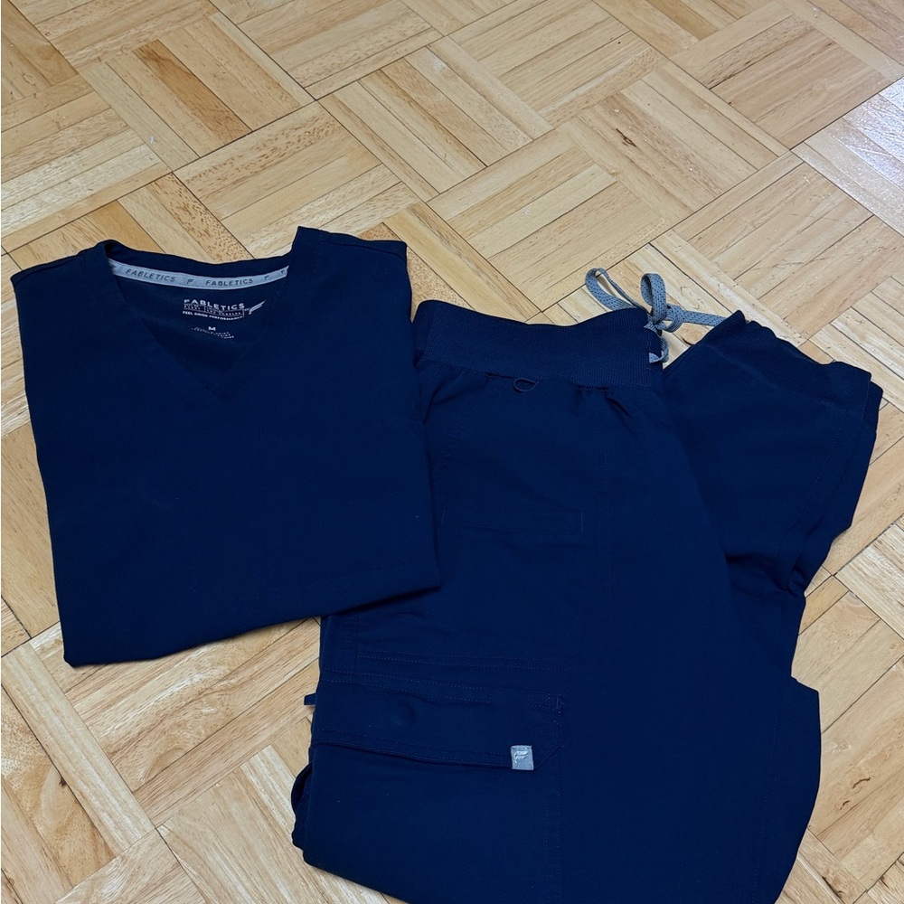 Fabletics Navy Jogger Scrubs Set